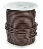 Thin Round Leather Laces - Polished Brown 2mm 