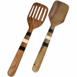 Wood and Bone Spatula - Pair 